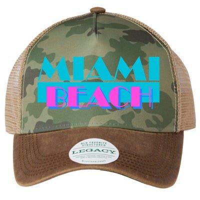 Retro Miami Beach Logo Legacy Tie Dye Trucker Hat