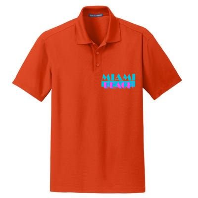 Retro Miami Beach Logo Dry Zone Grid Polo