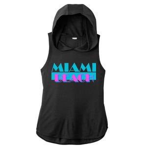 Retro Miami Beach Logo Ladies PosiCharge Tri-Blend Wicking Draft Hoodie Tank