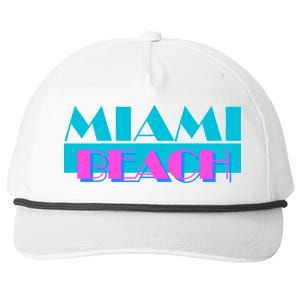 Retro Miami Beach Logo Snapback Five-Panel Rope Hat