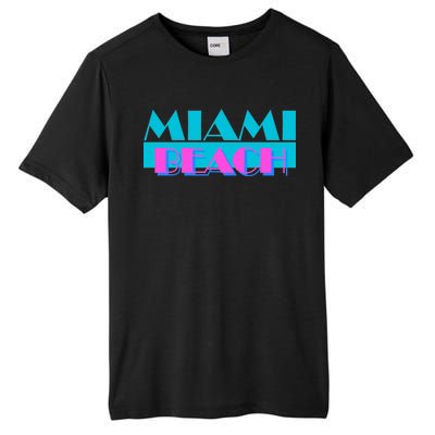 Retro Miami Beach Logo Tall Fusion ChromaSoft Performance T-Shirt