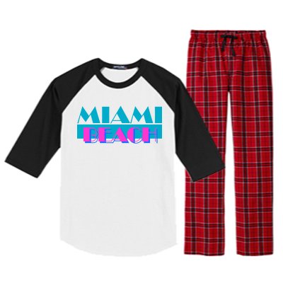 Retro Miami Beach Logo Raglan Sleeve Pajama Set