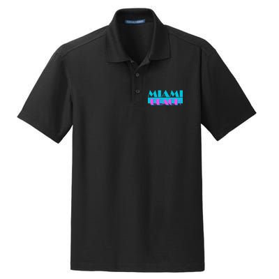 Retro Miami Beach Logo Dry Zone Grid Polo