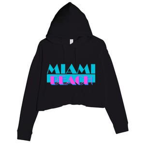 Retro Miami Beach Logo Crop Fleece Hoodie