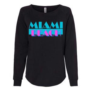 Retro Miami Beach Logo Womens California Wash Sweatshirt