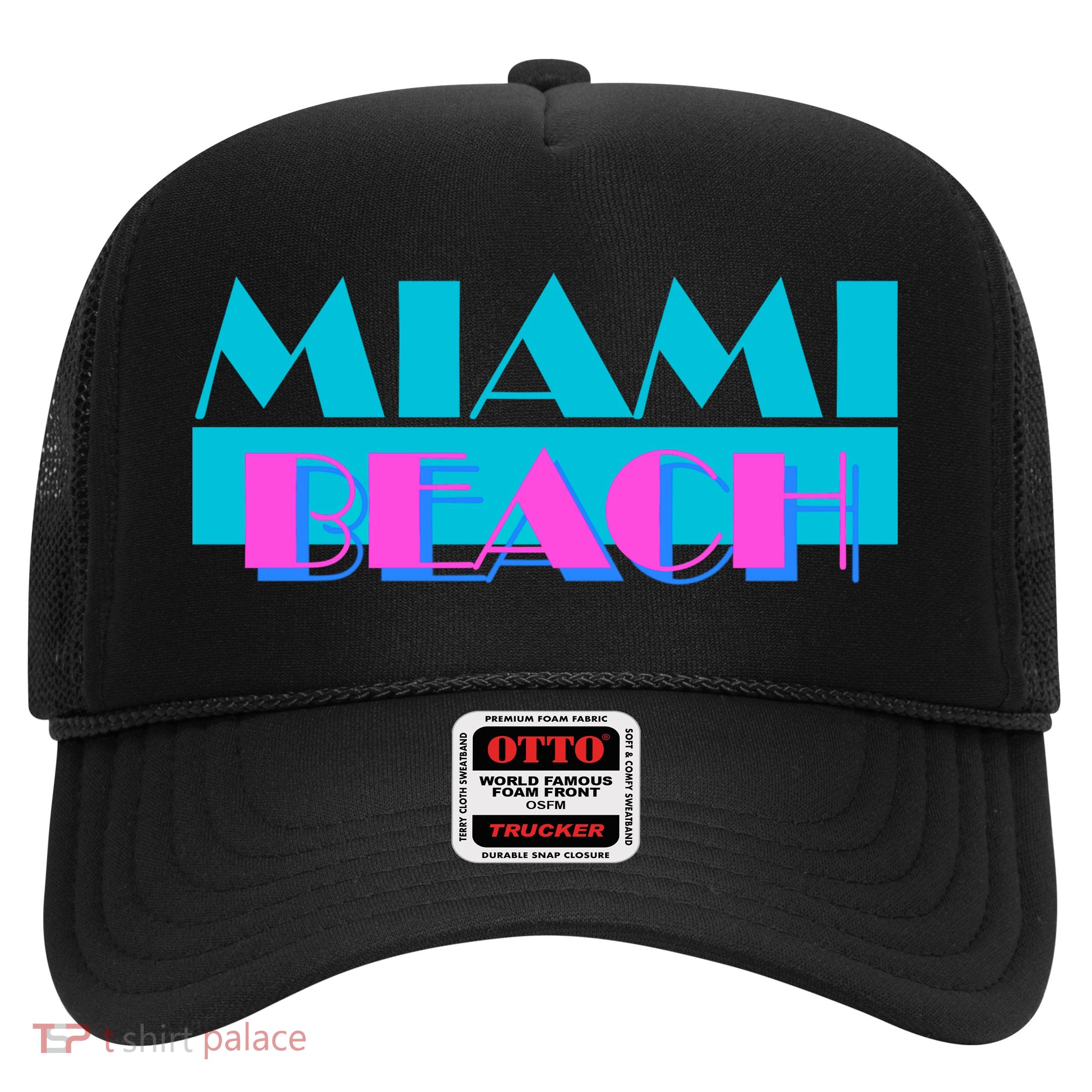 Retro Miami Beach Logo Trucker Hat
