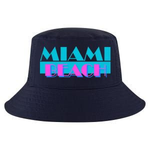 Retro Miami Beach Logo Cool Comfort Performance Bucket Hat