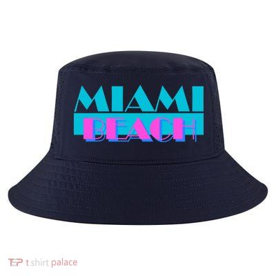 Retro Miami Beach Logo Cool Comfort Performance Bucket Hat