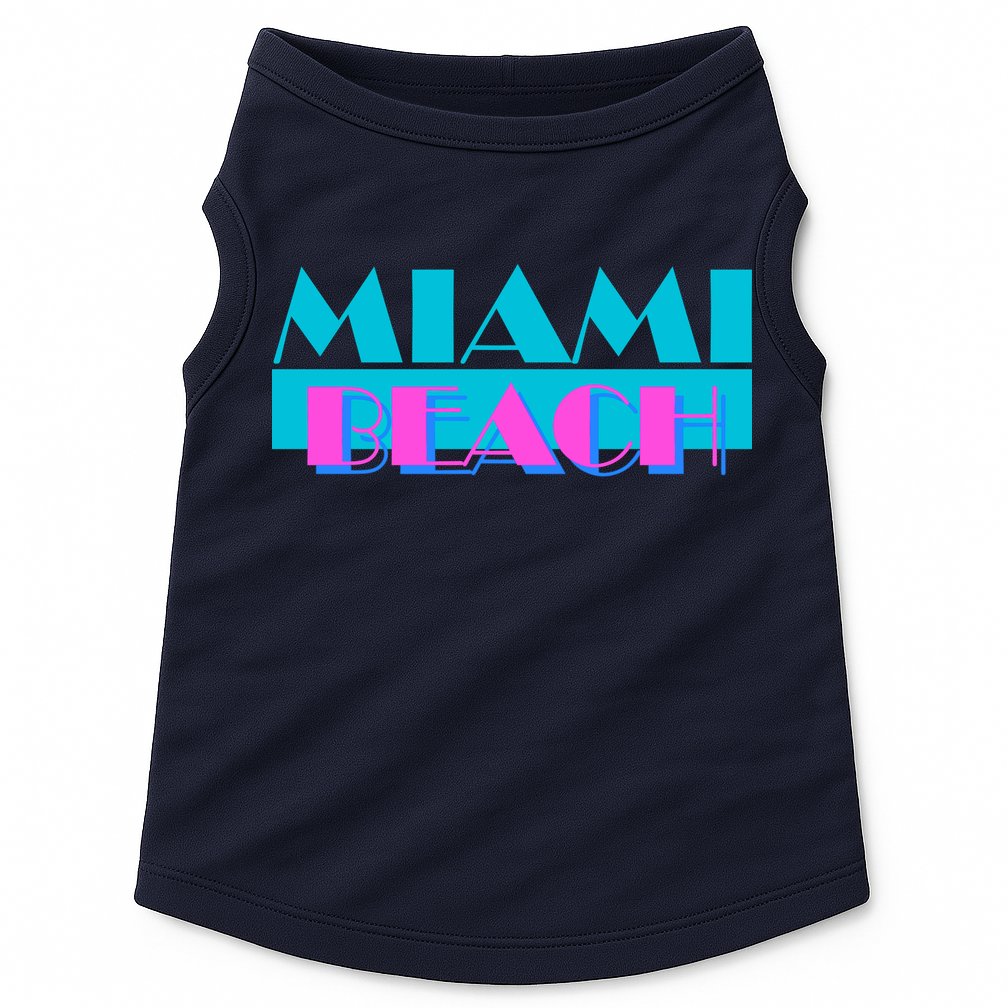 Retro Miami Beach Logo Doggie Tank
