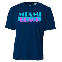 Retro Miami Beach Logo Cooling Performance Crew T-Shirt