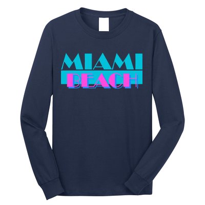 Retro Miami Beach Logo Long Sleeve Shirt