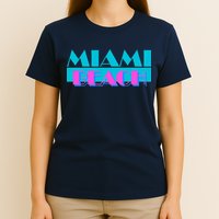 Retro Miami Beach Logo T-Shirt