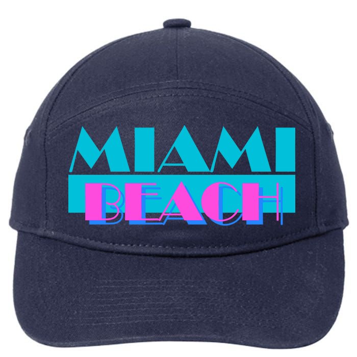 Retro Miami Beach Logo 7-Panel Snapback Hat