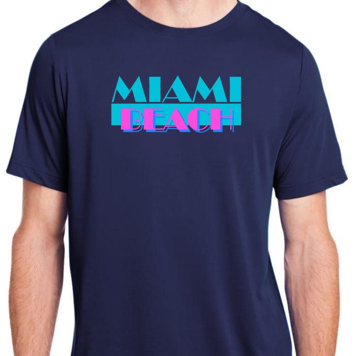 Retro Miami Beach Logo Adult ChromaSoft Performance T-Shirt