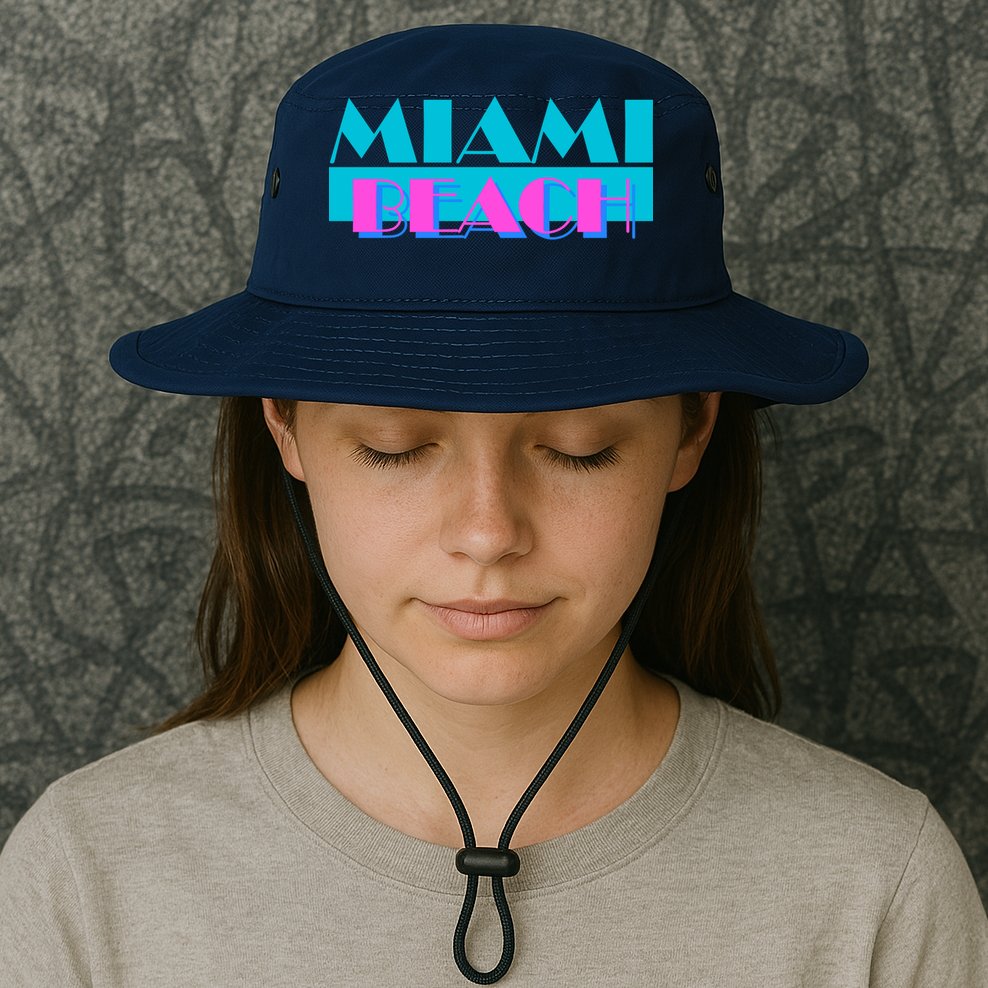 Retro Miami Beach Logo Bucket Hat
