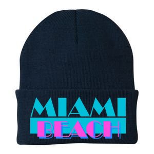 Retro Miami Beach Logo Knit Cap Winter Beanie