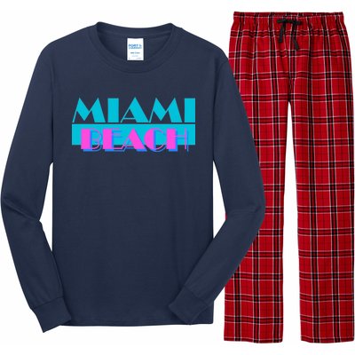 Retro Miami Beach Logo Long Sleeve Pajama Set