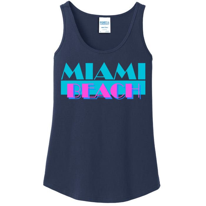 Retro Miami Beach Logo Ladies Essential Tank