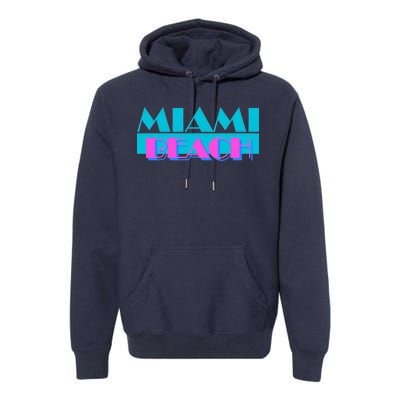 Retro Miami Beach Logo Premium Hoodie