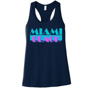 Retro Miami Beach Logo Women's Racerback Tank