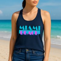 Retro Miami Beach Logo Womens Tank Top