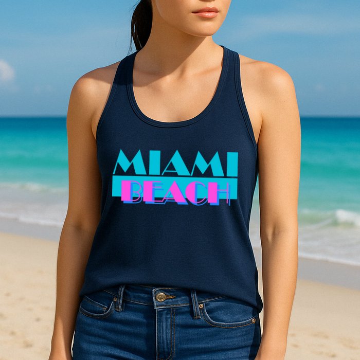 Retro Miami Beach Logo Womens Tank Top