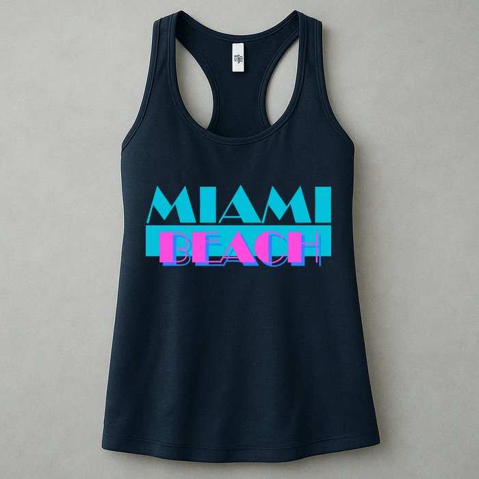 Retro Miami Beach Logo Womens Tank Top