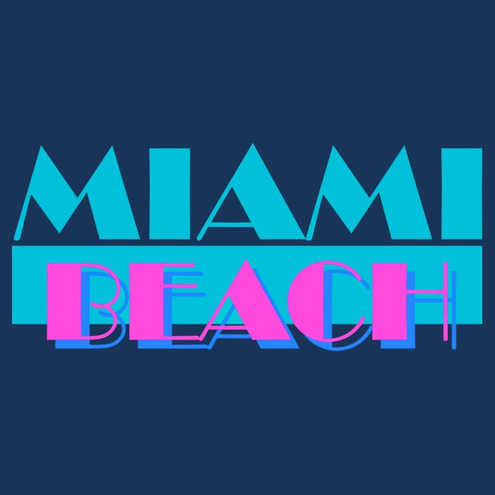 Retro Miami Beach Logo Tie-Dye T-Shirt