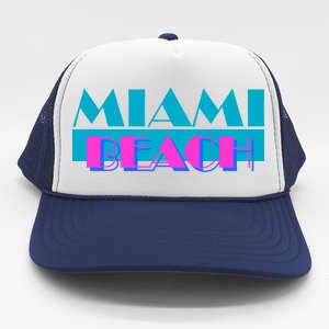 Retro Miami Beach Logo Trucker Hat