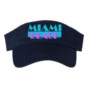 Retro Miami Beach Logo Valucap Bio-Washed Visor