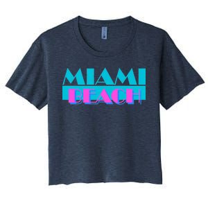 Retro Miami Beach Logo Women's Crop Top Tee