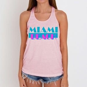 Retro Miami Beach Logo Women's Knotted Racerback Tank