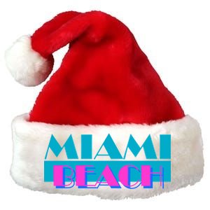 Retro Miami Beach Logo Premium Christmas Santa Hat