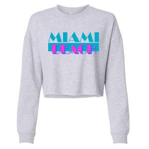 Retro Miami Beach Logo Cropped Pullover Crew