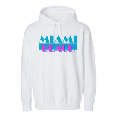 Retro Miami Beach Logo Garment-Dyed Fleece Hoodie