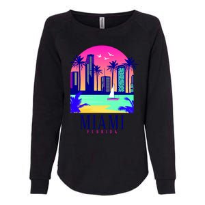 Retro Miami Florida Womens California Wash Sweatshirt