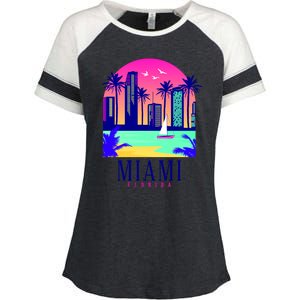 Retro Miami Florida Enza Ladies Jersey Colorblock Tee