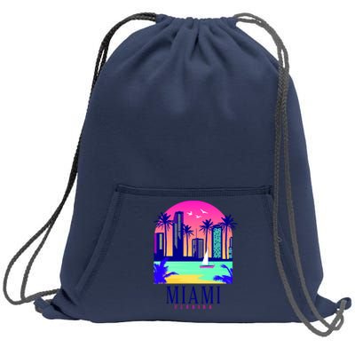 Retro Miami Florida Sweatshirt Cinch Pack Bag