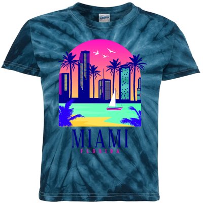 Retro Miami Florida Kids Tie-Dye T-Shirt