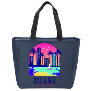 Retro Miami Florida Zip Tote Bag