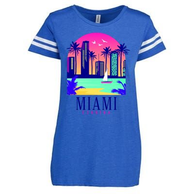 Retro Miami Florida Enza Ladies Jersey Football T-Shirt