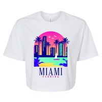 Retro Miami Florida Bella+Canvas Jersey Crop Tee