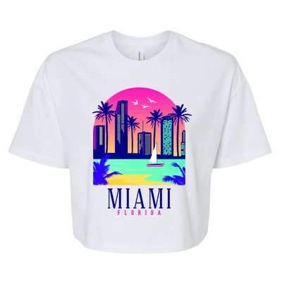 Retro Miami Florida Bella+Canvas Jersey Crop Tee