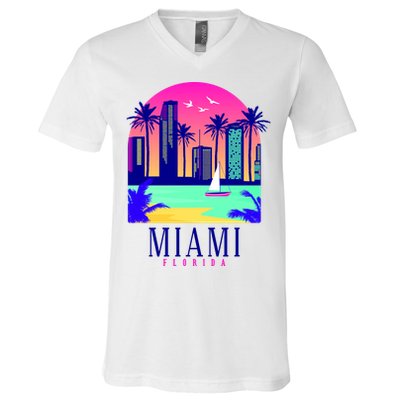 Retro Miami Florida V-Neck T-Shirt