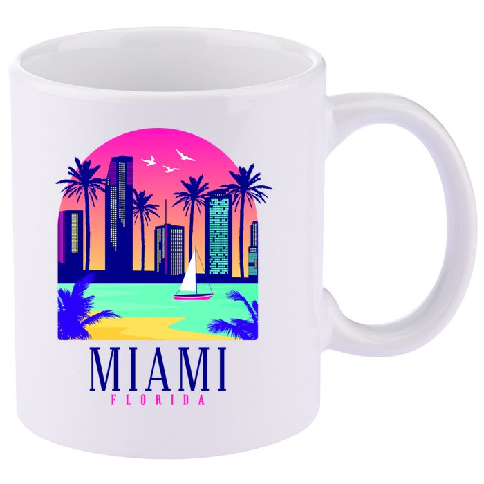 Retro Miami Florida 11oz C Handle Ceramic Mug