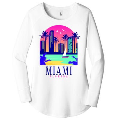 Retro Miami Florida Women's Perfect Tri Tunic Long Sleeve Shirt