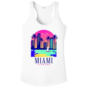 Retro Miami Florida Ladies PosiCharge Competitor Racerback Tank