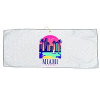 Retro Miami Florida Large Microfiber Waffle Golf Towel