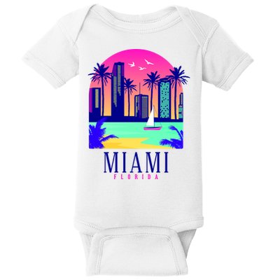 Retro Miami Florida Baby Bodysuit