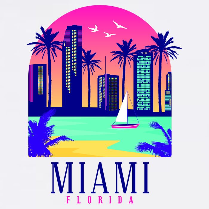Retro Miami Florida Baby Bodysuit
